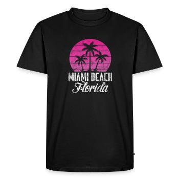 Miami Floride USA Amérique Cadeau de Voyage de Vacances - T-shirt Premium bio Homme - noir - Devant - Nico (187cm)