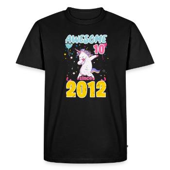 Licorne du 10e anniversaire - T-shirt Premium bio Homme - noir - Devant - Nico (187cm)