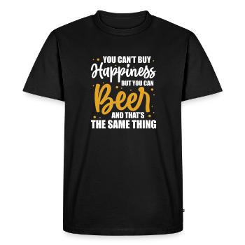 Bière - T-shirt Premium bio Homme - noir - Devant - Nico (187cm)
