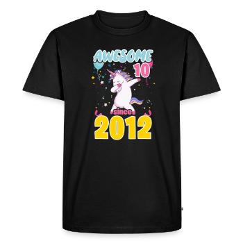 10ème Anniversaire Licorne 10 Ans 2012 Cadeau - T-shirt Premium bio Homme - noir - Devant - Nico (187cm)