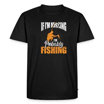 Angler - Men's Premium Organic T-Shirt - black - Front - Nico (187cm)