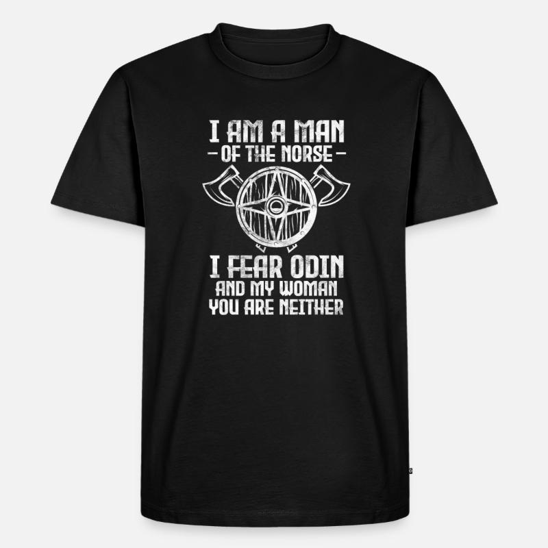 Wikinger - Männer Premium Bio T-Shirt - Schwarz