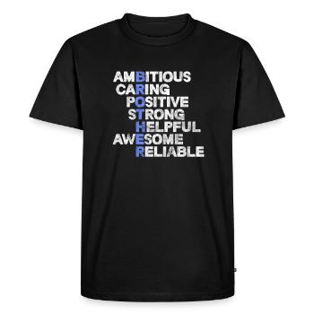 Frères - T-shirt Premium bio Homme - noir - Devant - Nico (187cm)