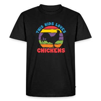 Chicken Farm Poultry Rooster Chickens Gift - Men's Premium Organic T-Shirt - black - Front - Nico (187cm)