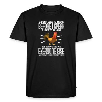 Chicken Farm Poultry Rooster Chickens Gift - Men's Premium Organic T-Shirt - black - Front - Nico (187cm)