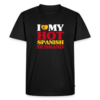 Spain Husband - Men's Premium Organic T-Shirt - black - Front - Nico (187cm)