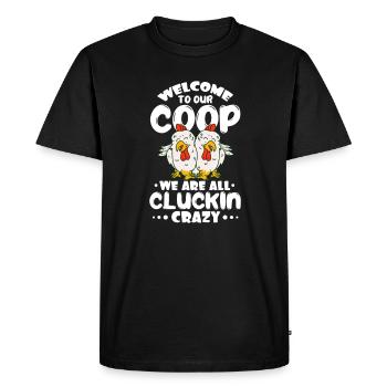 Chicken Farm Poultry Rooster Chickens Gift - Men's Premium Organic T-Shirt - black - Front - Nico (187cm)