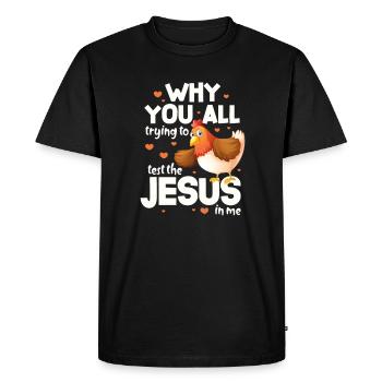 Chicken Farm Poultry Rooster Chickens Gift - Men's Premium Organic T-Shirt - black - Front - Nico (187cm)