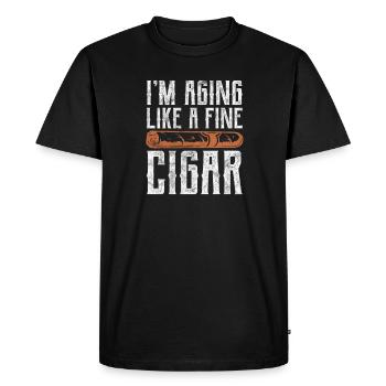 Cigar - Men's Premium Organic T-Shirt - black - Front - Nico (187cm)