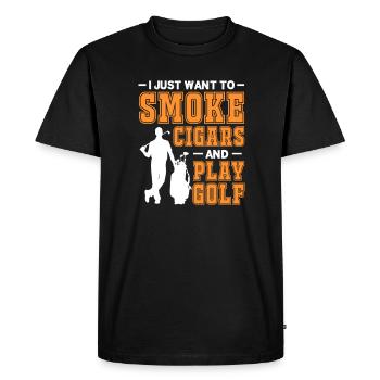 Cigar Golf Smoking Cigars Smoking Gift - Men's Premium Organic T-Shirt - black - Front - Nico (187cm)