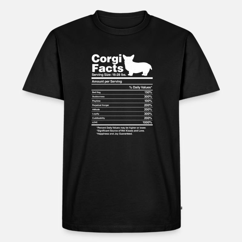 Corgi - Männer Premium Bio T-Shirt - Schwarz