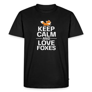Fox Foxes Fox Forest Animal Forest Animal Gift - Men's Premium Organic T-Shirt - black - Front - Nico (187cm)