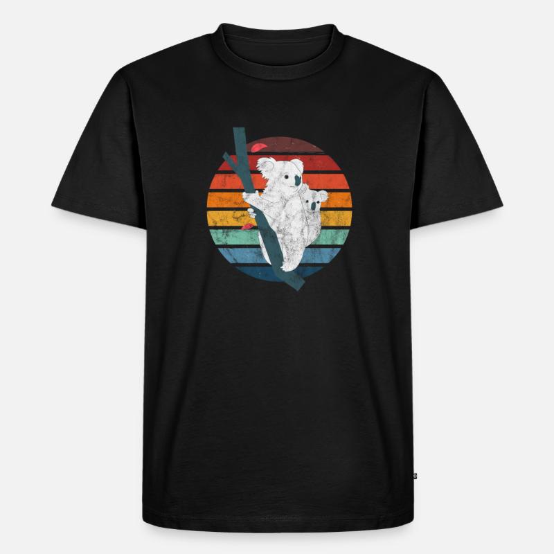Koala - Männer Premium Bio T-Shirt - Schwarz