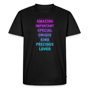 Motivation - T-shirt Premium bio Homme - noir - Devant - Nico (187cm)