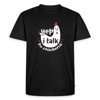Chicken Farm Poultry Rooster Chickens Gift - Men's Premium Organic T-Shirt - black - Front - Nico (187cm)
