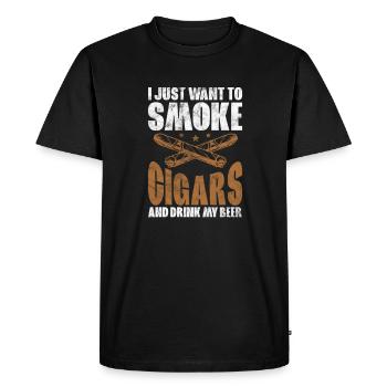 Cigar - Men's Premium Organic T-Shirt - black - Front - Nico (187cm)