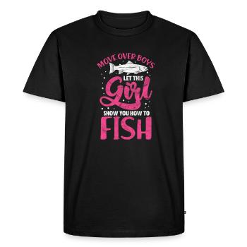 Angler - Men's Premium Organic T-Shirt - black - Front - Nico (187cm)