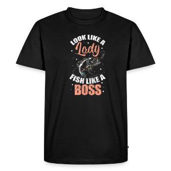 Angler - Men's Premium Organic T-Shirt - black - Front - Nico (187cm)