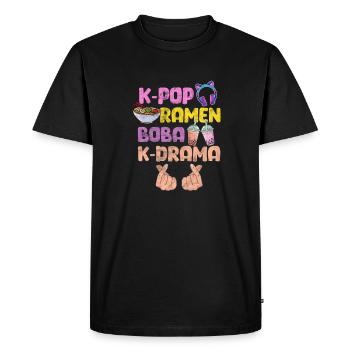 K-Pop Ramen Bubble Tea Cadeau de musique coréenne - T-shirt Premium bio Homme - noir - Devant - Nico (187cm)