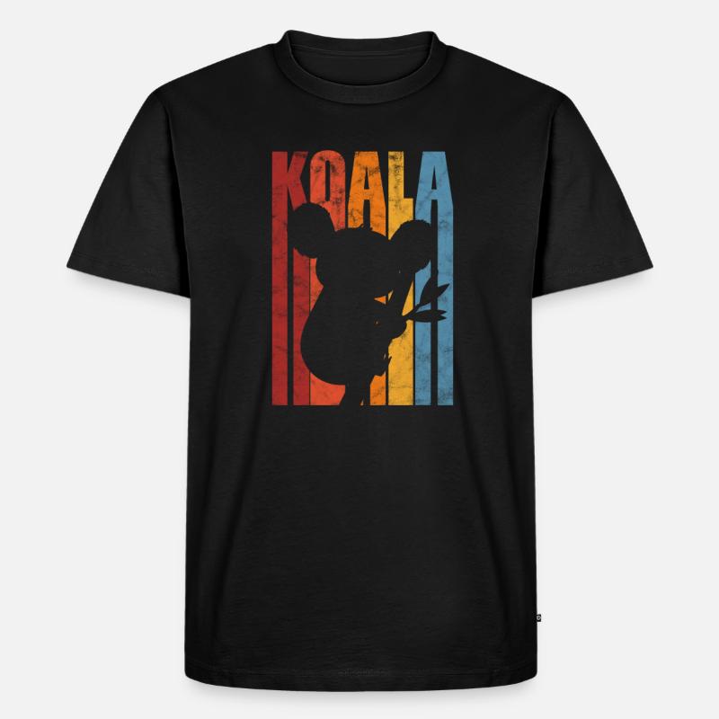 Koala - Männer Premium Bio T-Shirt - Schwarz