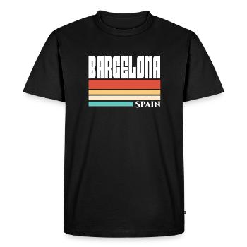 Barcelone - T-shirt Premium bio Homme - noir - Devant - Nico (187cm)