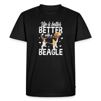 Beagle Chien Chien Dog Lover Pet Cadeau - T-shirt Premium bio Homme - noir - Devant - Nico (187cm)