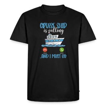 Bateau de croisière Cadeau de bateau de vacances - T-shirt Premium bio Homme - noir - Devant - Nico (187cm)