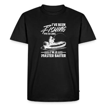 Angler - Men's Premium Organic T-Shirt - black - Front - Nico (187cm)
