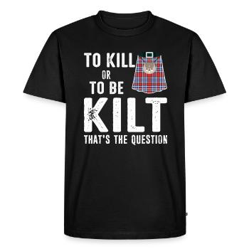 Costume de kilt écossais Saying - Jupe écossaise - T-shirt Premium bio Homme - noir - Devant - Nico (187cm)