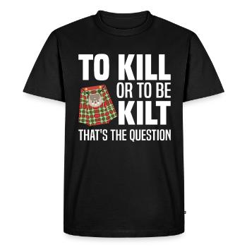 Costume de kilt écossais Saying - Jupe écossaise - T-shirt Premium bio Homme - noir - Devant - Nico (187cm)