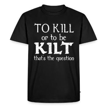 Scottish Kilt Costume Saying - Scottish Skirt - Men's Premium Organic T-Shirt - black - Front - Nico (187cm)