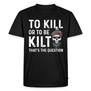 Costume de kilt écossais Saying - Jupe écossaise - T-shirt Premium bio Homme - noir - Devant - Nico (187cm)