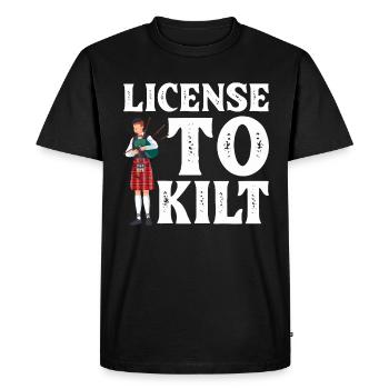 Scottish Kilt Costume Saying - Scottish Skirt - Men's Premium Organic T-Shirt - black - Front - Nico (187cm)