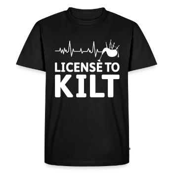 Scottish Kilt Costume Saying - Scottish Skirt - Men's Premium Organic T-Shirt - black - Front - Nico (187cm)