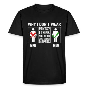 Scottish Kilt Costume Saying - Scottish Skirt - Men's Premium Organic T-Shirt - black - Front - Nico (187cm)