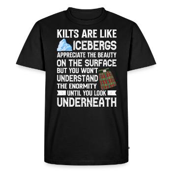 Scottish Kilt Costume Saying - Scottish Skirt - Men's Premium Organic T-Shirt - black - Front - Nico (187cm)