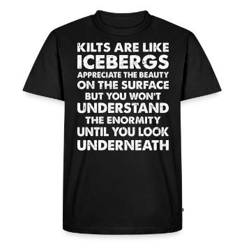 Scottish Kilt Costume Saying - Scottish Skirt - Men's Premium Organic T-Shirt - black - Front - Nico (187cm)