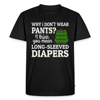 Scottish Kilt Costume Saying - Scottish Skirt - Men's Premium Organic T-Shirt - black - Front - Nico (187cm)