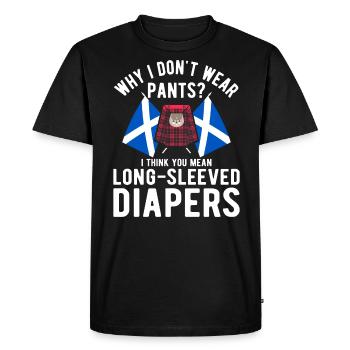 Scottish Kilt Costume Saying - Scottish Skirt - Men's Premium Organic T-Shirt - black - Front - Nico (187cm)