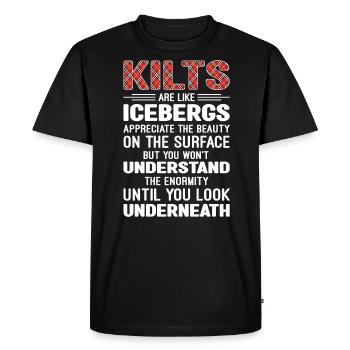Scottish Kilt Costume Saying - Scottish Skirt - Men's Premium Organic T-Shirt - black - Front - Nico (187cm)