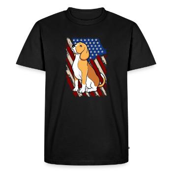 Beagle USA Dog America Dog Dog Race Cadeau - T-shirt Premium bio Homme - noir - Devant - Nico (187cm)