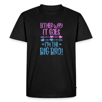 Frère - T-shirt Premium bio Homme - noir - Devant - Nico (187cm)