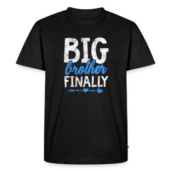 Frère aîné - T-shirt Premium bio Homme - noir - Devant - Nico (187cm)