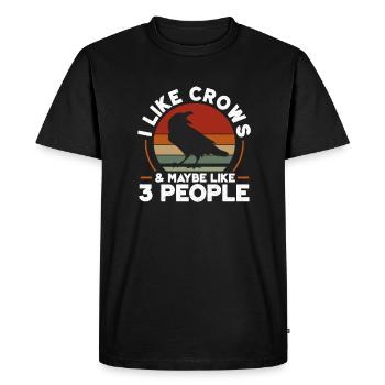 Raven Crow Bird Crow Birds Nature Crow GEschenk - Men's Premium Organic T-Shirt - black - Front - Nico (187cm)