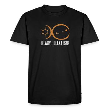 Angler - Men's Premium Organic T-Shirt - black - Front - Nico (187cm)