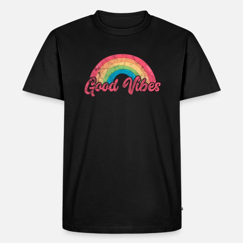 Hippie - Männer Premium Bio T-Shirt - Schwarz