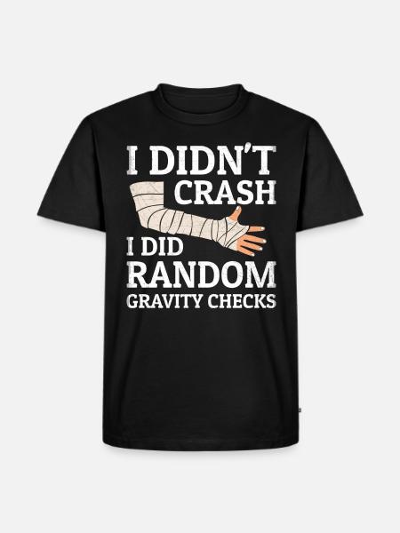 Gravity Checks - Gipsarm Armbruch Knochenbruch - Männer Premium Bio T-Shirt - Schwarz