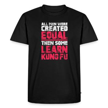 Kung Fu - Men's Premium Organic T-Shirt - black - Front - Nico (187cm)
