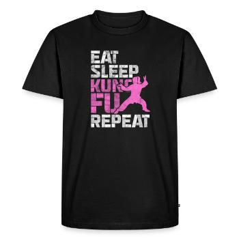 Kung Fu - Men's Premium Organic T-Shirt - black - Front - Nico (187cm)