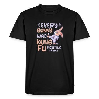 Kung Fu - Men's Premium Organic T-Shirt - black - Front - Nico (187cm)